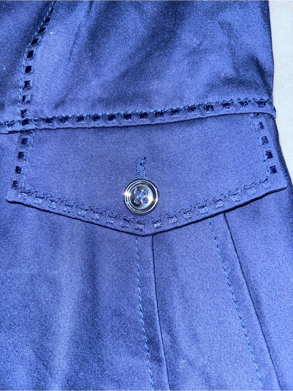 White House Black Market Navy Blue Ruffle Peplum Blazer - Picture 6 of 10